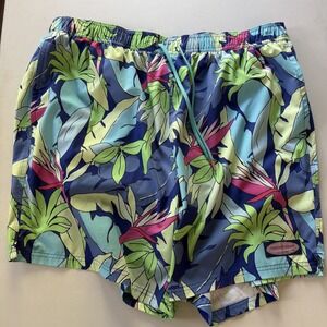 Vineyard Vines Mens XT XLT Tall Swim Trunks 8 Inch Floral Blue Pink Green